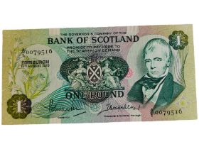 BANK OF SCOTLAND £1 BANKNOTE 10TH AUGUST 1970