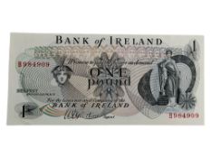 BANK OF IRELAND £1 BANKNOTE 1967 W.E.GUTHRIE