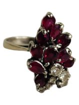GORGEOUS 18 CARAT WHITE GOLD RUBY AND DIAMOND RING