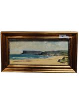 E I BRYCE - OIL ON BOARD - FAIRHEAD 33CM X 14CM