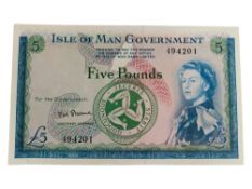 ISLE OF MAN £5 BANK NOTE - P.G.H.STALLARD