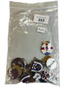 BAG LOT OF OLD VINTAGE ENAMEL LOYALIST BADGES