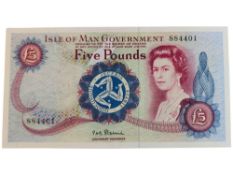 ISLE OF MAN £5 BANK NOTE - P.G.H.STALLARD 1972