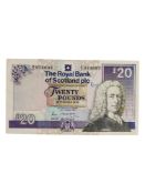 ROYAL BANK OF SCOTLAND £20 BANK NOTE 25TH MARCH 1987 R.M.MAIDEN