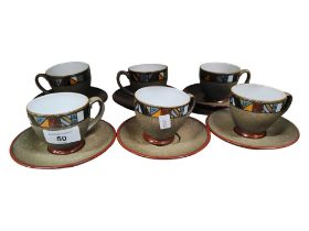 DENBY MARRAKESH COFFEE CUPS AND SAUCERS