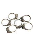 6 VINTAGE NAPKIN RING HOLDERS