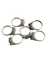 6 VINTAGE NAPKIN RING HOLDERS