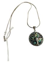 SILVER AND MOTHER OF PEARL TREE OF LIFE PENDANT