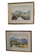 PAIR OF ECHLIN NEILL WATERCOLOURS LANDSCAPES 36 X 26CMS