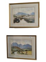 PAIR OF ECHLIN NEILL WATERCOLOURS LANDSCAPES 36 X 26CMS