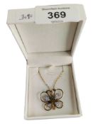 SILVER GILT GEM SET BUTTERFLY NECKLACE (BOXED)