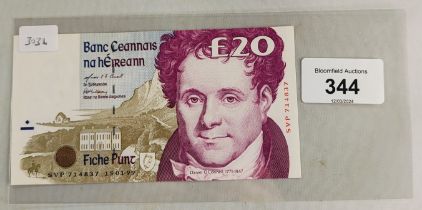 CENTRAL BANK OF IRELAND £20 BANKNOTES (VF) 15.1.99