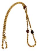 9 CARAT GOLD AND RED STONE NECKLACE