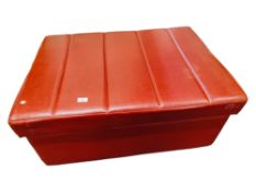 LARGE RED LEATHER STOOL
