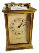 EDWARDIAN CARRIAGE CLOCK BY SHARMAN D NEILL WORKING WITH KEY