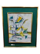 GOWANS CUBIST OIL ON BOARD ABSTRACT 39 X 49CMS