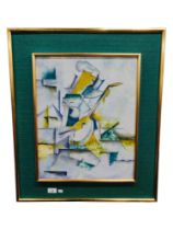 GOWANS CUBIST OIL ON BOARD ABSTRACT 39 X 49CMS