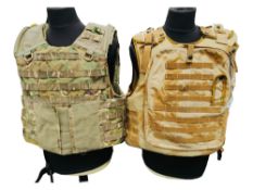 DESERT BODY ARMOUR AND MULTI CAMOUFLAGE BODY ARMOUR