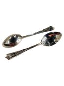 PAIR OF SILVER GOLFING THEMED SPOONS