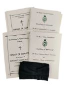 LARGE QUANTITY OF ROYAL ULSTER CONSTABULARY 'ORDERS OF SERVICE' ETC AND POLICE BLACK ARMBAND