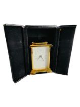 BRASS CARRIAGE CLOCK & CASE - NEEDS ATTENTION