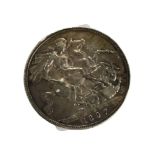 VICTORIAN SILVER CROWN COIN 1897