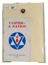 ULSTER VANGUARD 1972 BOOK & BADGE