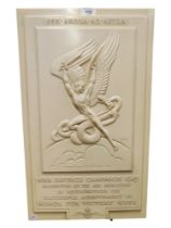 ROYAL AIR FORCE WAR SAVINGS 1943 PLAQUE 23 X 14"