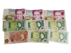 9 VARIOUS BANK NOTES TO INCLUDE 3 X 20 PUNT NOTES