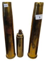 3 MILITARY BRASS SHELLS