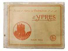 WORLD WAR I - YPRES, BEFORE & AFTER THE WAR - 20 POSTCARDS IN BOOK