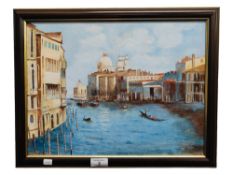 OIL ON BOARD BY GILBERT MARTIN - THE GRAND CANAL