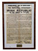 FRAMED PRINT OF THE PROCLAMATION OF THE IRISH REPUBLIC
