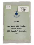 1937 ROYAL IRISH FUSILIERS OLD COMMRADES ASSOCIATION RULE BOOK