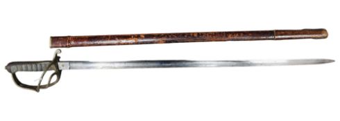 ROYAL MILITARY SWORD WITH LEATHER SHEATH