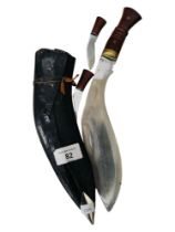 KUKRI, SHEATH & 2 MINIATURE SHEATHS