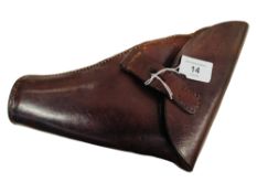 BROWN LEATHER OFFICERS GUN HOLSTER DATED 1941