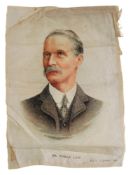 SILK MR BONAR LAW M.P - CIRCA 1914 - SUPPORTER OF CARSON & CRAIG