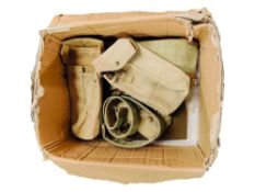 BOX OF MILITARY POUCHES ETC TO INCLUDE WORLD WAR 2