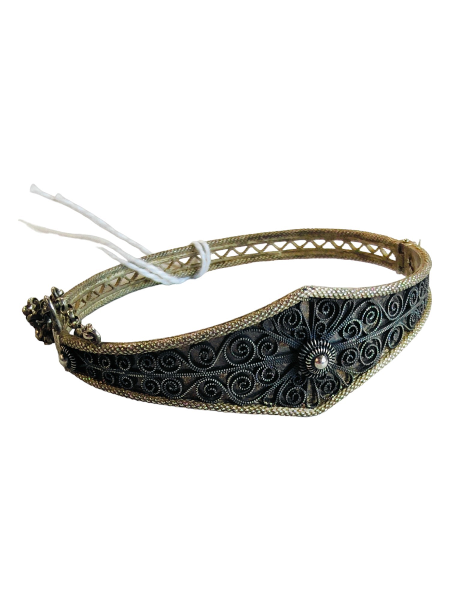 HIGHLY COLLECTABLE SILVER FILIGREE BANGLE BY MARUIS HAMMER OF BERGEN, NORWAY