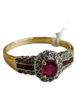 9 CARAT GOLD RUBY & DIAMOND RING