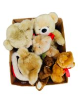 BOX OF SOFT TEDDY BEARS