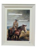 G.R.BALE - OIL ON BOARD - THE COWBOY