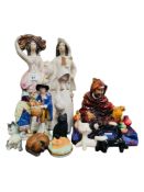 JOB LOT TO INCLUDE LLADRO & ROYAL DOULTON - AS FOUND, STAFFORDSHIRE & GOEBEL ETC