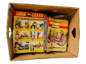LARGE BOX OF VINTAGE LOOK AND LEARN MAGAZINES