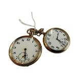 2 ANTIQUE GOLD PLATED POCKET WATCHES