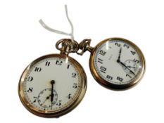 2 ANTIQUE GOLD PLATED POCKET WATCHES