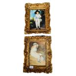 PAIR OF MINIATURE GILT FRAME PICTURES