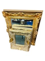 4 GILT FRAMED MIRRORS