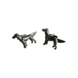 PAIR OF PEWTER SETTER DOG CUFF LINKS